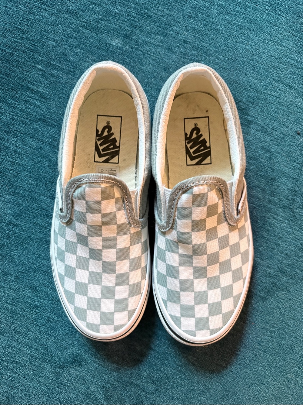 Vans Kids Slip-On Sneakers - Gray & White Checkerboard